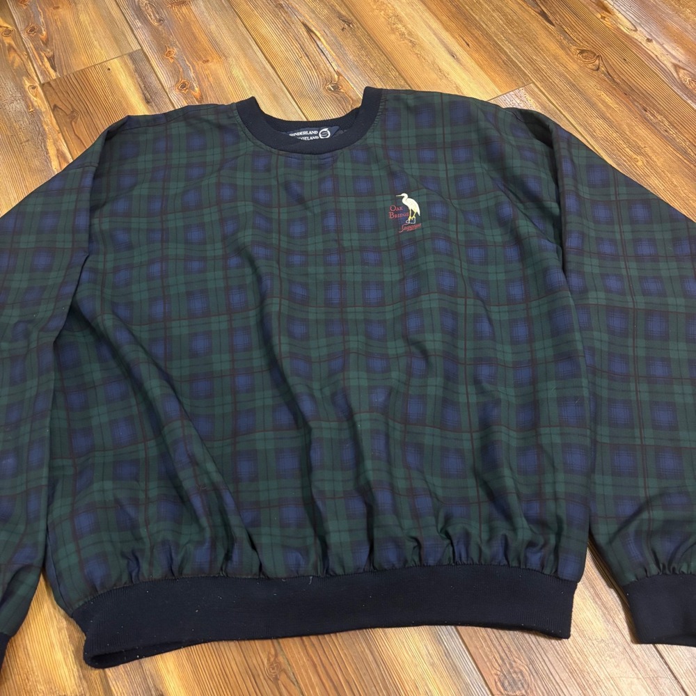 Vintage 90s Sunderland of Scotland Golf Pullover XL Plaid Oak Bridge Sawgrass